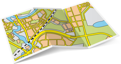 Folding paper map flat icon Royalty Free Vector Image