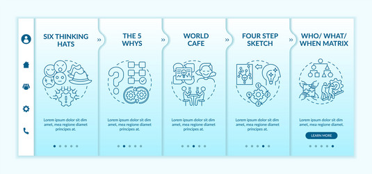 problem solving methods onboarding template vector image