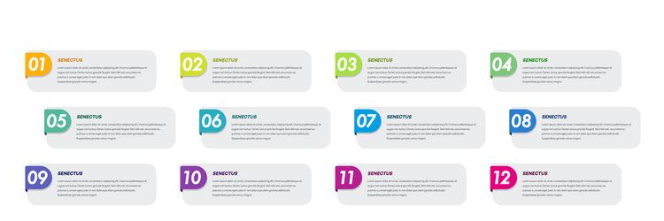 bullet points numbers from 1 to 12 list markers vector image