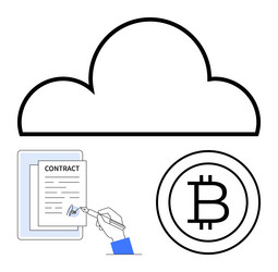 cloud computing storage digital contract signing vector image
