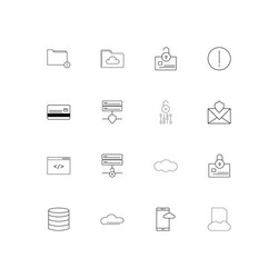 cyber security simple linear icons set outlined vector image