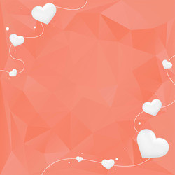 heart string border prism pattern peach background vector