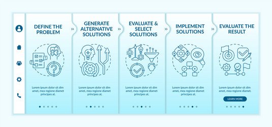 Problem Solving Onboarding Steps vector image