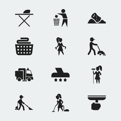 Set of 12 editable cleanup icons includes symbols vector