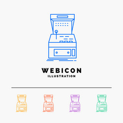 arcade console game machine play 5 color line web vector image
