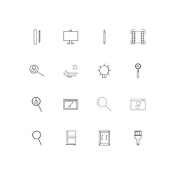 creative process and design simple linear icons vector image