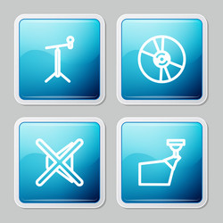 set line microphone with stand cd or dvd disk vector image