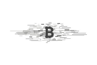 Bitcoin coin with fast speed motion lines vector