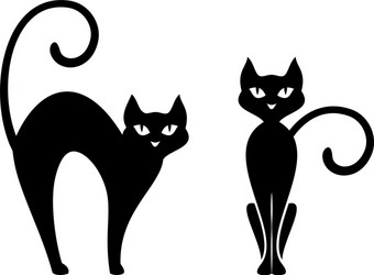 Pixel black cat face isolated Royalty Free Vector Image
