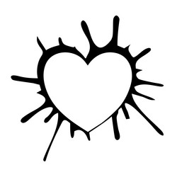 paint heart outline image vector