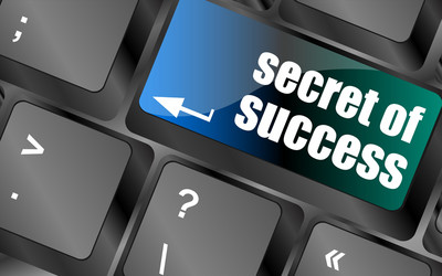 Secret of success button on computer keyboard key vector