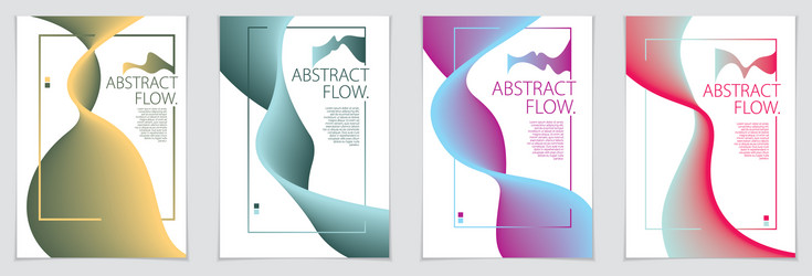 abstract flow fluid shape backgrounds set a4 vector