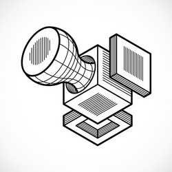 abstract isometric dimensional shape made using vector image
