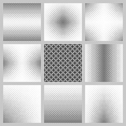 Black and white square pattern design set vector