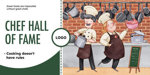 blog header template with chef day vector