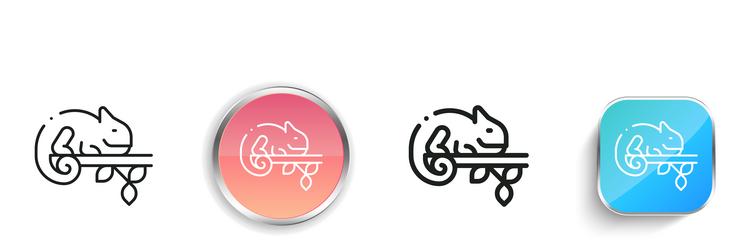 chameleon icon thin linear regular and button vector image
