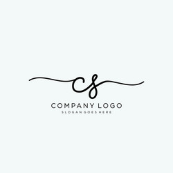 Initial cs handwriting logo with circle template Vector Image
