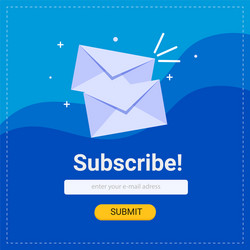 Banner templates for email subscribe with flying vector