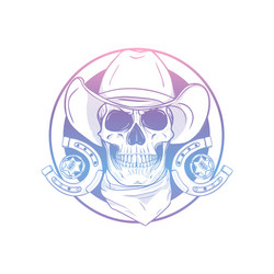 Hand drawn sketch cowboy set vector