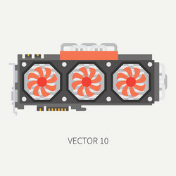 Plain flat color computer part icon video vector