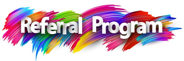 Referral program paper word sign with colorful Vector Image