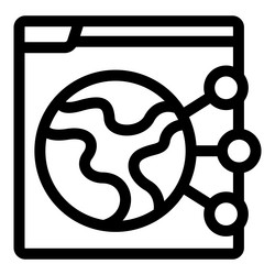 website connecting to global network points icon vector image