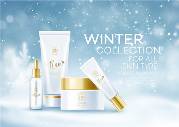 Winter Cosmetic Background Vector Image