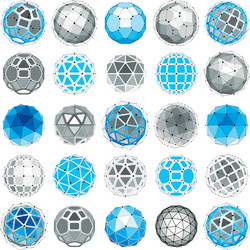 3d digital wireframe spherical objects made using vector image