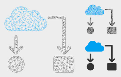 cloud flow chart mesh 2d model and triangle vector image