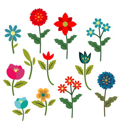 Colorful Flower Set Vector Image