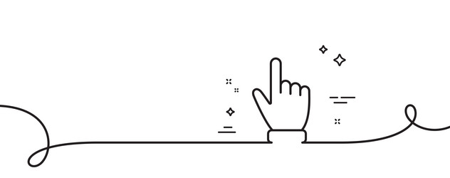 Hand cursor line icon click action sign vector