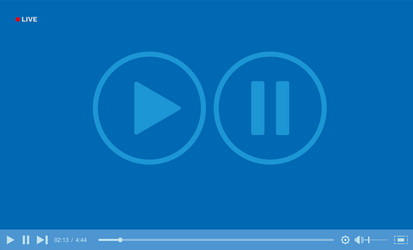 Simple stylish flat web player user interface vector