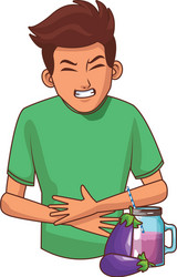 young man with stomach ache vector