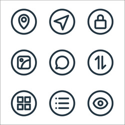 basic ui line icons linear set quality vector image
