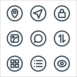 Basic ui line icons linear set quality vector