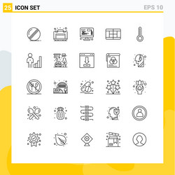 Group 25 modern lines set for chart weather vector