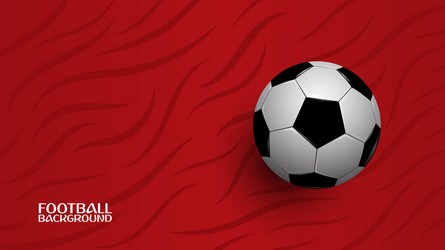 Realistic football on red background vector