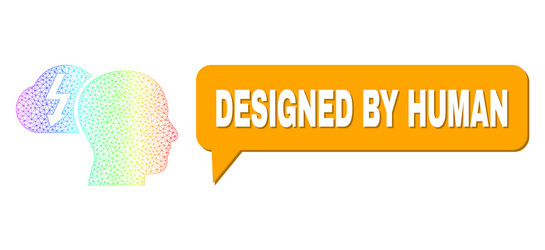 spectrum mesh gradient brainstorming icon vector image