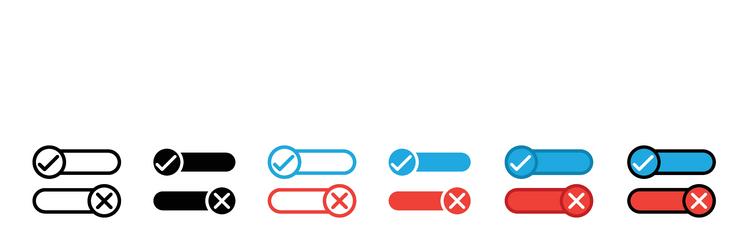boolean icon set true and false symbol right vector image