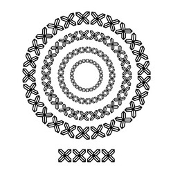 cross brush patterns in a circle line black shape vector image