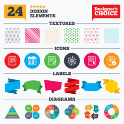 document icons download file and checkbox vector image