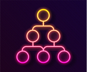 glowing neon line business hierarchy organogram vector image