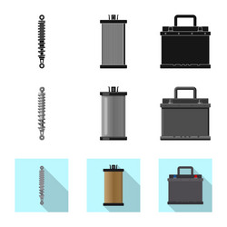 isolated object auto and part logo set vector image