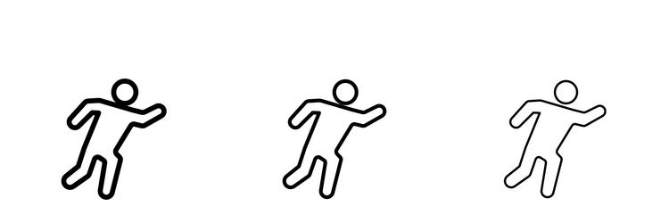 running icons in three different stroke lines vector image