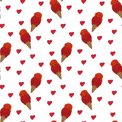 seamless pattern with red ice cream vector image