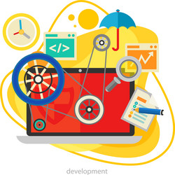 development and coding trendy amoeba concept vector image