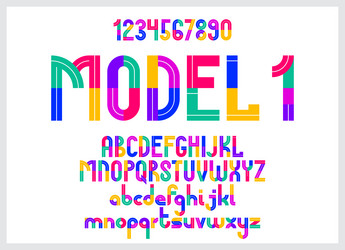 Kids alphabet colorful geometric font letters vector