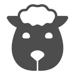 Sheep head solid icon domestic animals concept vector