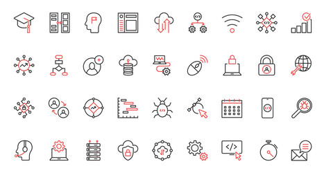 support for computer software program code red vector image