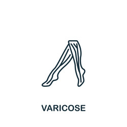 varicose icon monochrome simple deseases vector